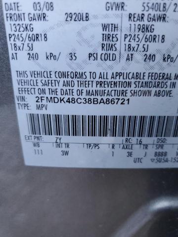 2FMDK48C38BA86721 - 2008 FORD EDGE SEL SILVER photo 14