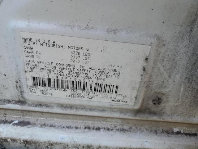 4A32B3FF6AE009819 - 2010 MITSUBISHI GALANT ES WHITE photo 12