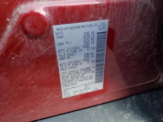 5N1AT2MV3JC726525 - 2018 NISSAN ROGUE S RED photo 13