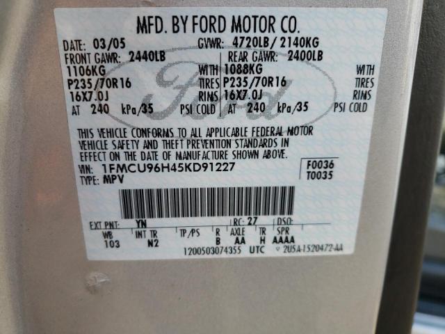 1FMCU96H45KD91227 - 2005 FORD ESCAPE HEV SILVER photo 13