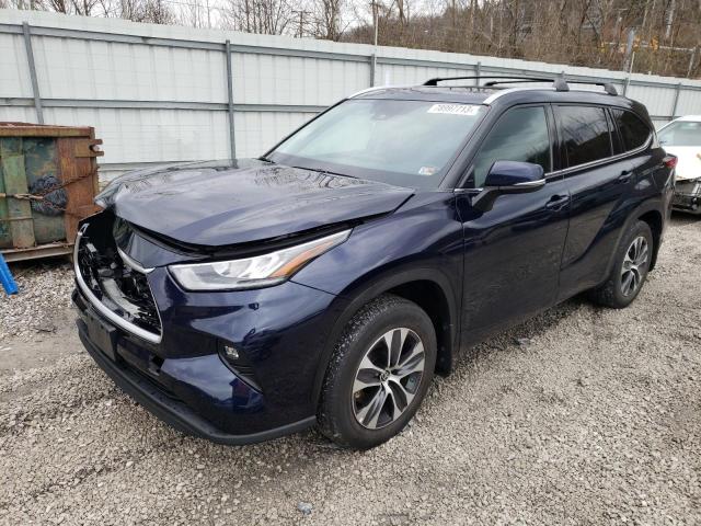 5TDGZRBH5LS515752 - 2020 TOYOTA HIGHLANDER XLE BLUE photo 1