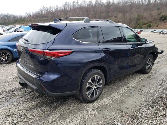 5TDGZRBH5LS515752 - 2020 TOYOTA HIGHLANDER XLE BLUE photo 3