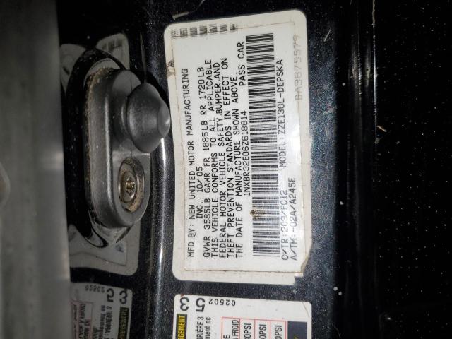 1NXBR32E06Z618814 - 2006 TOYOTA COROLLA CE BLACK photo 12