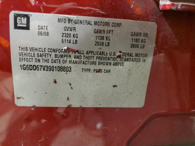 1G6DD67V390108803 - 2009 CADILLAC STS RED photo 12