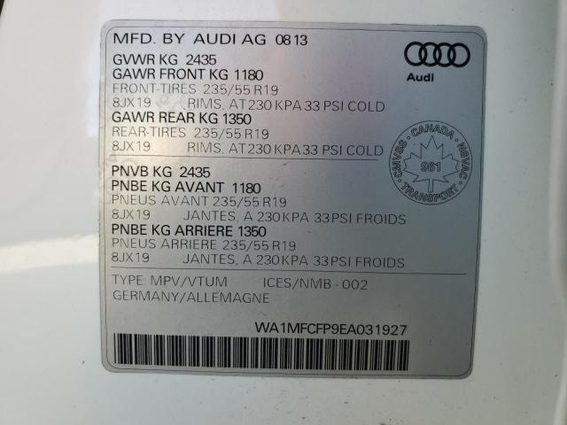 WA1MFCFP9EA031927 - 2014 AUDI Q5 PROGRESSIV Ağ foto 13