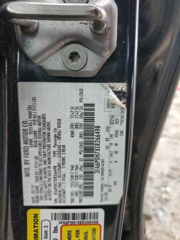 3FA6P0H7XER266498 - 2014 FORD FUSION SE BLACK photo 12