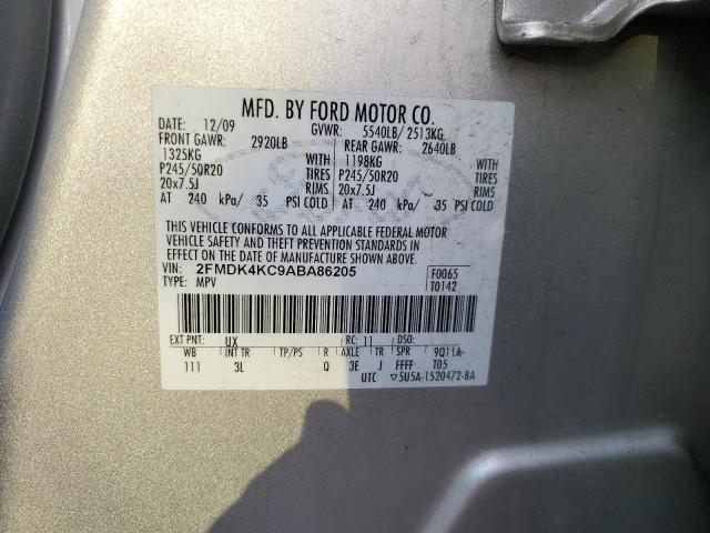 2FMDK4KC9ABA86205 - 2010 FORD EDGE LIMITED SILVER photo 13