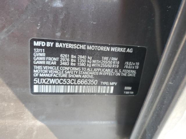 5UXZW0C53CL666350 - 2012 BMW X5 XDRIVE35D BROWN photo 12