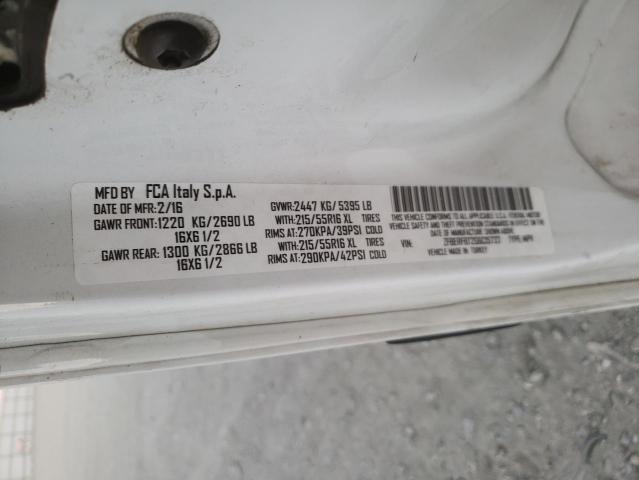 ZFBERFBT2G6C15737 - 2016 RAM PROMASTER SLT Білий фото 13