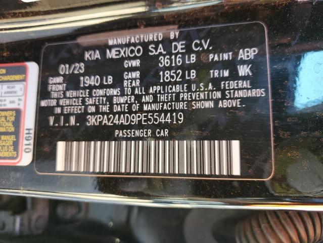 3KPA24AD9PE554419 - 2023 KIA RIO LX BLACK photo 12