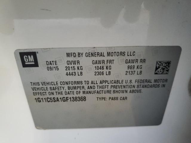 1G11C5SA1GF138368 - 2016 CHEVROLET MALIBU LIM LT 白色 照片 12