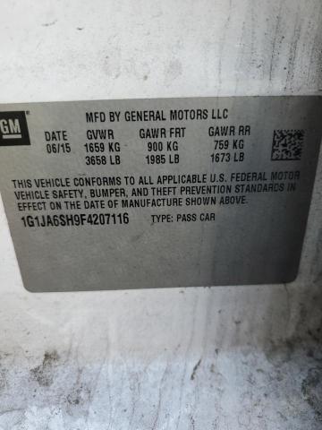 1G1JA6SH9F4207116 - 2015 CHEVROLET SONIC LS 白色 照片 12