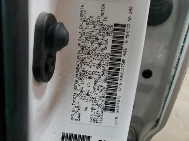 3TMJU4GN3EM163330 - 2014 TOYOTA TACOMA DOUBLE CAB PRERUNNER WHITE photo 13
