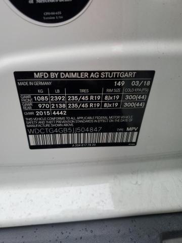 WDCTG4GB5JJ504847 - 2018 MERCEDES-BENZ GLA 250 4MATIC WHITE photo 12