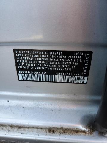 WVWDB7AJ8EW011893 - 2014 VOLKSWAGEN GOLF SILVER photo 12