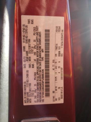 1FMCU9GX9FUB86336 - 2015 FORD ESCAPE SE RED photo 12