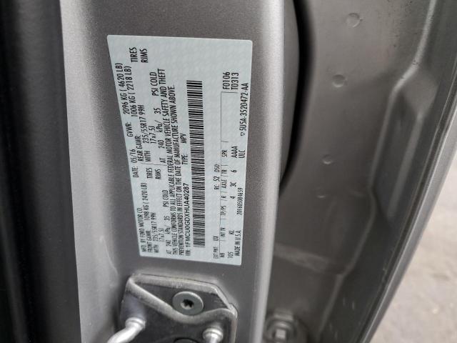 1FMCU0GDXHUA40287 - 2017 FORD ESCAPE SE SILVER photo 12