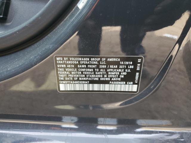 1VWDT7A34HC025047 - 2017 VOLKSWAGEN PASSAT R-LINE Schwarz Foto 12