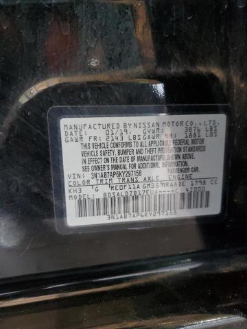 3N1AB7AP6KY297158 - 2019 NISSAN SENTRA S BLACK photo 12