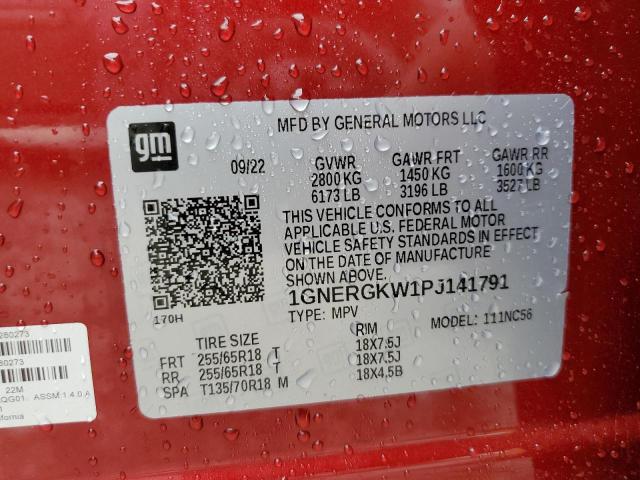 1GNERGKW1PJ141791 - 2023 CHEVROLET TRAVERSE LT RED photo 14