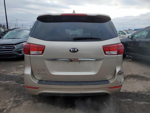 KNDMB5C15G6111342 - 2016 KIA SEDONA LX GOLD photo 6