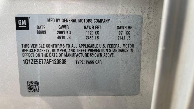 1G1ZE5E77AF129808 - 2010 CHEVROLET MALIBU LTZ ოქროსფერი ფოტო 10