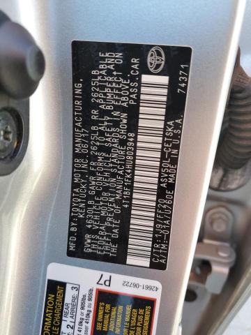 4T1BF1FK4HU803948 - 2017 TOYOTA CAMRY LE GRAY photo 13