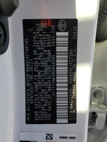 4T1T11AKXRU840305 - 2024 TOYOTA CAMRY SE NIGHT SHADE WHITE photo 13