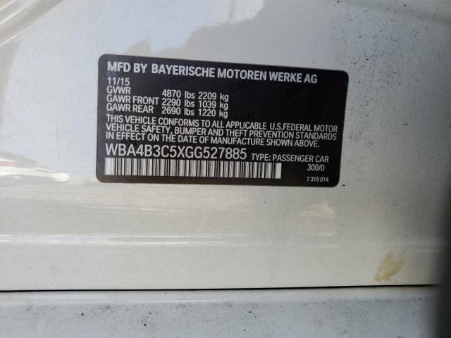 WBA4B3C5XGG527885 - 2016 BMW 435 XI GRAN COUPE WHITE photo 12