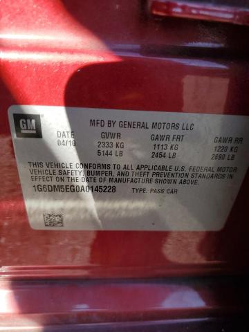 1G6DM5EG0A0145228 - 2010 CADILLAC CTS PERFORMANCE COLLECTION Красный фото 12