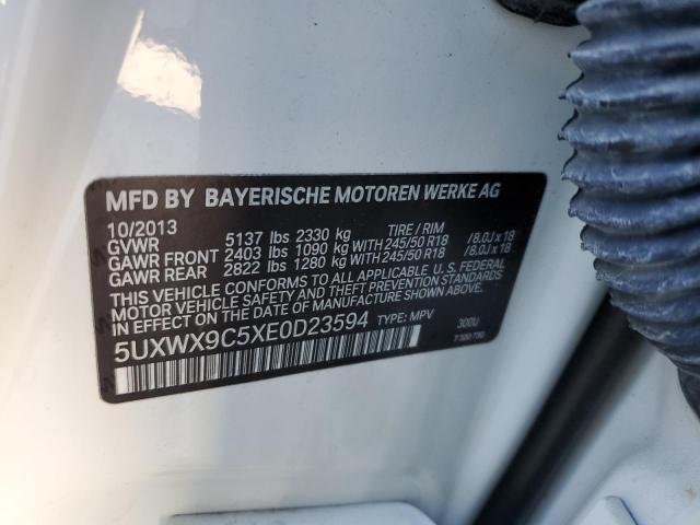 5UXWX9C5XE0D23594 - 2014 BMW X3 XDRIVE28I WHITE photo 13