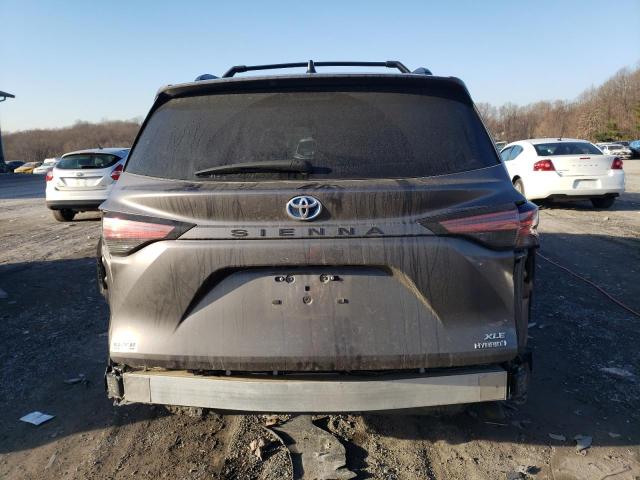 5TDJRKEC2NS105779 - 2022 TOYOTA SIENNA XLE GRAY photo 6