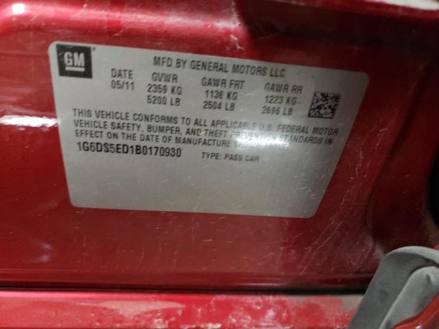 1G6DS5ED1B0170930 - 2011 CADILLAC CTS PREMIUM COLLECTION RED photo 13