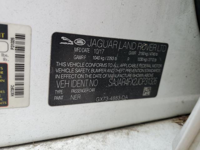 SAJAR4FX2JCP31326 - 2018 JAGUAR XE WHITE photo 12