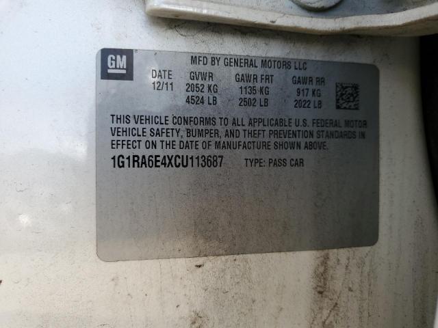 1G1RA6E4XCU113687 - 2012 CHEVROLET VOLT SILVER photo 12