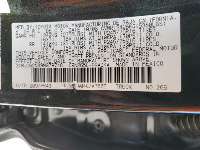 3TMJU62N09M079748 - 2009 TOYOTA TACOMA DOUBLE CAB PRERUNNER CHARCOAL photo 13