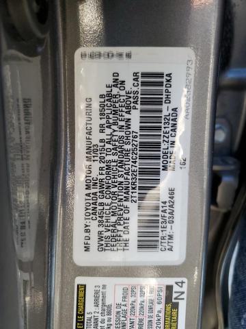 2T1KR32E74C252767 - 2004 TOYOTA COROLLA MA XR GRAY photo 12