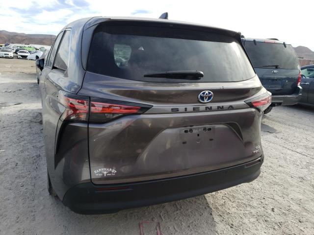 5TDYRKEC2MS022687 - 2021 TOYOTA SIENNA XLE GRAY photo 6