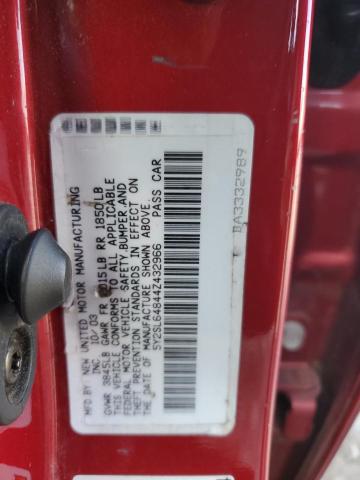 5Y2SL64844Z432966 - 2004 PONTIAC VIBE RED photo 13