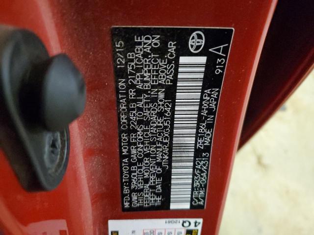 JTNKARJEXGJ516421 - 2016 TOYOTA SCION IM RED photo 12