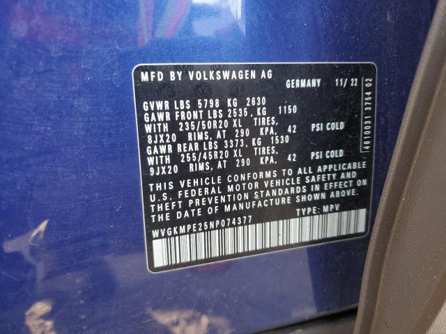 WVGKMPE25NP074377 - 2022 VOLKSWAGEN ID.4 PRO S BLUE photo 13