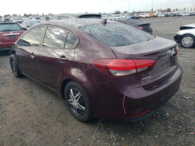 3KPFK4A73JE240546 - 2018 KIA FORTE LX BURGUNDY photo 2