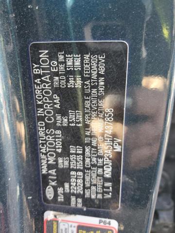 KNDJP3A51H7437858 - 2017 KIA SOUL + BLUE photo 12