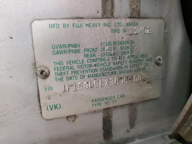 JF1SG656X3H749002 - 2003 SUBARU FORESTER 2.5XS Серебристый фото 13