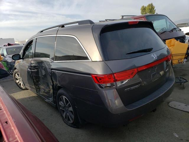 5FNRL5H9XEB010395 - 2014 HONDA ODYSSEY TOURING GRAY photo 2