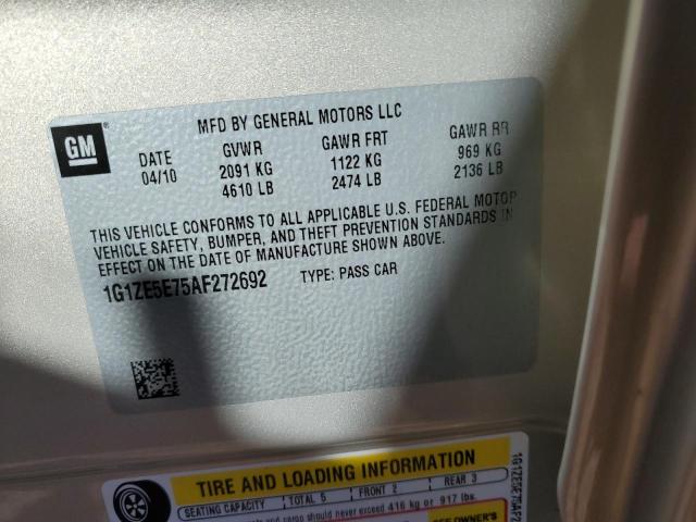 1G1ZE5E75AF272692 - 2010 CHEVROLET MALIBU LTZ ვერცხლისფერი ფოტო 12
