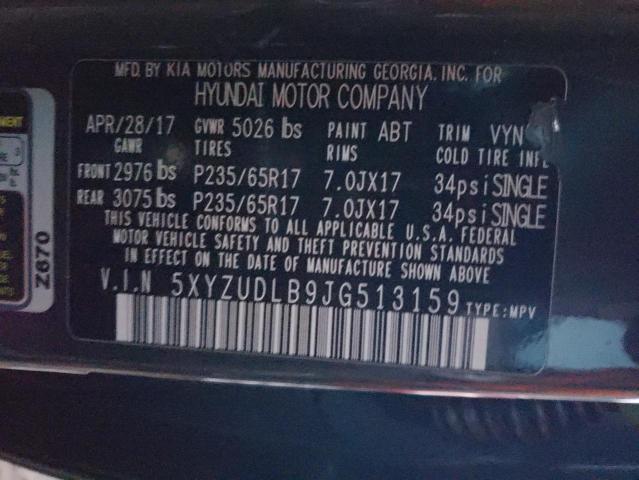 5XYZUDLB9JG513159 - 2018 HYUNDAI SANTA FE S GRAY photo 14