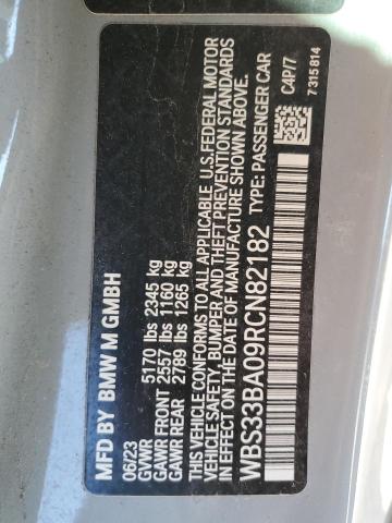 WBS33BA09RCN82182 - 2024 BMW M4 COMPETITION GRAY photo 13