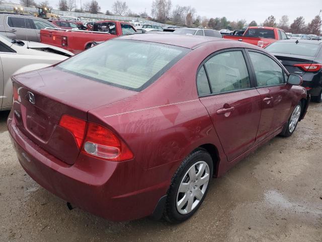 1HGFA16568L117545 - 2008 HONDA CIVIC LX BURGUNDY photo 3