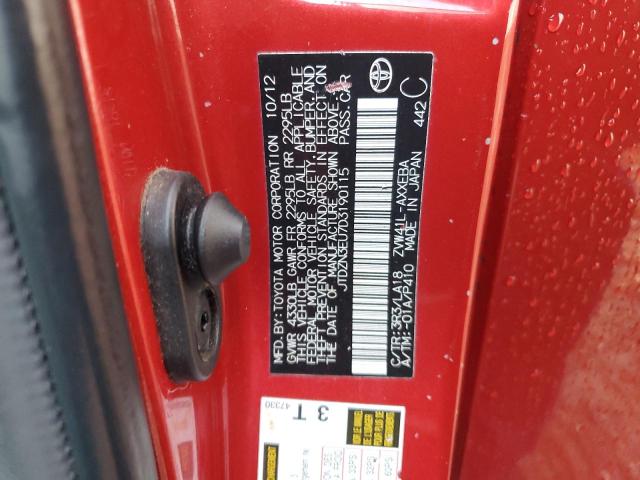 JTDZN3EU7D3190115 - 2013 TOYOTA PRIUS V RED photo 12